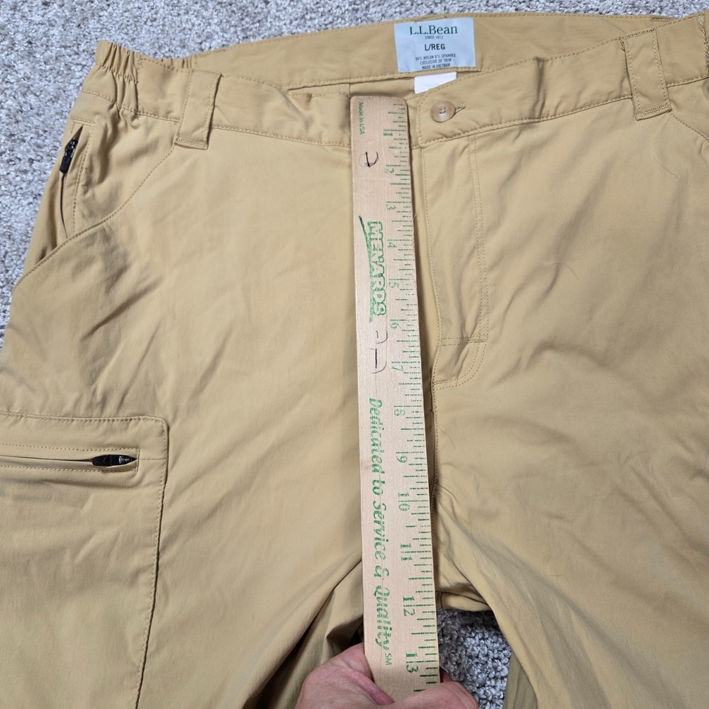 LL Bean Cresta Hiking Pant Men Large 33x27 Convertible Zip Off Cargo beige khaki - Picture 5 of 10